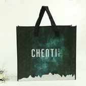 Sac à provisions non tissé stratifié par tirette et ceinture de relief